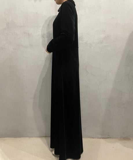 Peekaboo Design Velour Dress BK