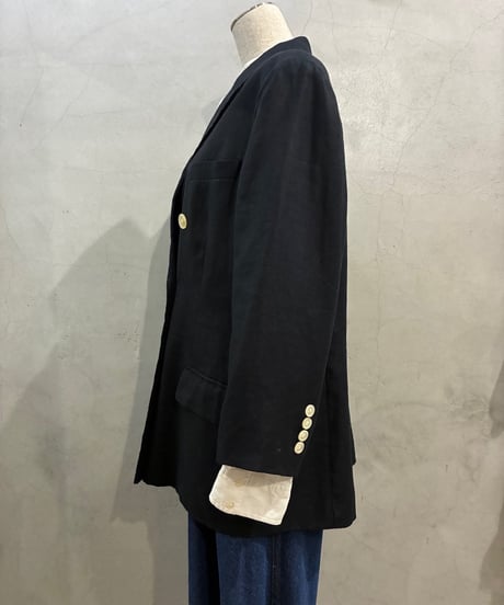 LAUREN Double Breasted Linen Jacket BK