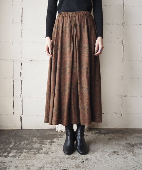 Paisley Pattern Tuck Easy Skirt BR