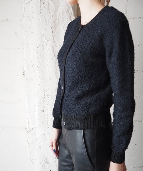 Crew Neck Knit Cardigan BK