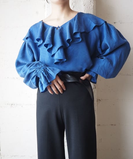Frill Collar Silk Blouse BL