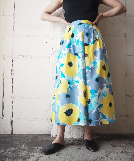 1970~80's EURO Flower Pattern Skirt YEBL