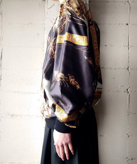 Pattern Zip Up Blouson BKIV