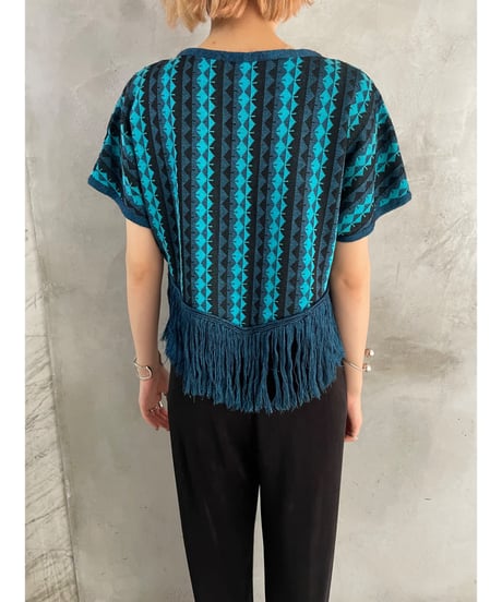 Ethnic Pattern Fringe Knit BLNV