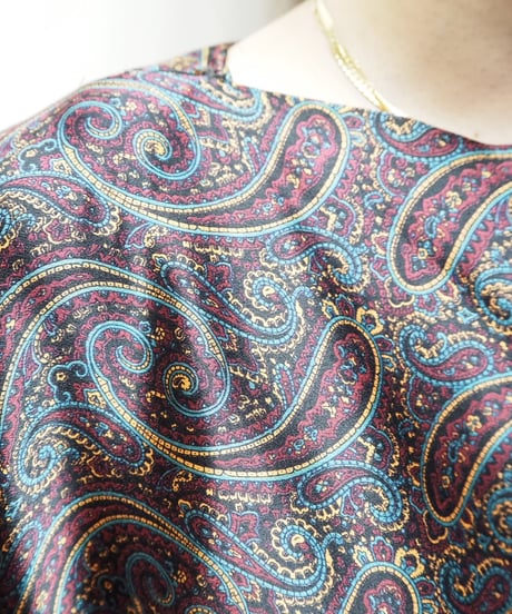 Paisley Pattern Collarless Blouse RE