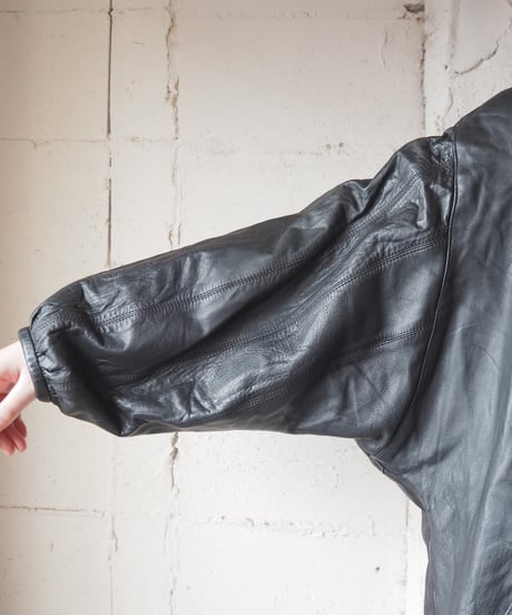 1980's Shawl Collar Leather Jacket BK
