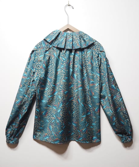 1970's Pleated Collar Pattern Blouse GN