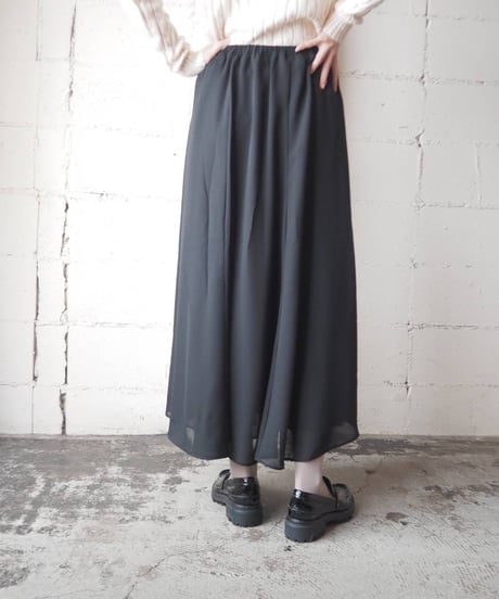 Sheer Layered Easy Flare Skirt BK
