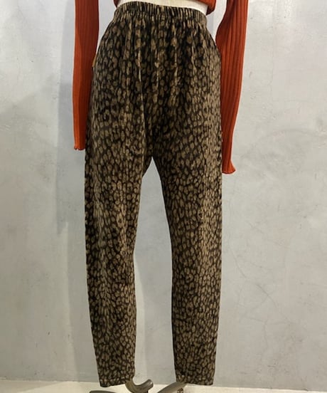 Velour Leopard Pattern Easy Pants BR
