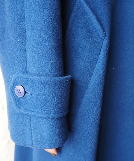 Pleated Back Wool Long Coat BL