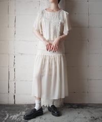 1970's Jessica Lace and Chiffon Sheer Dress WH