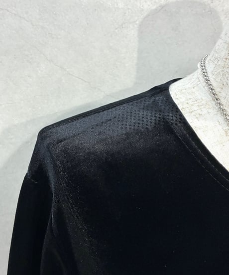 LAUREN L/S Velour Dress BK