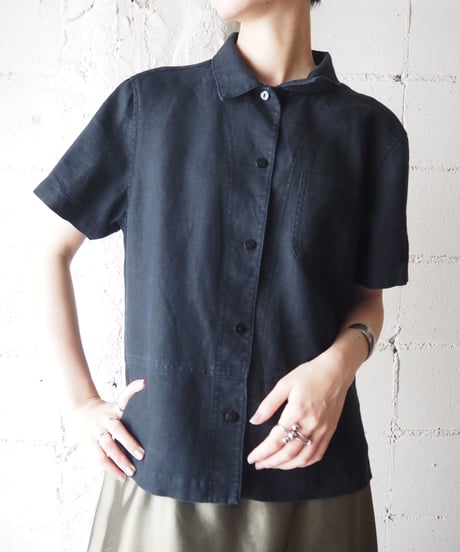 NORTON Linen Shortsleeve Shirt BK