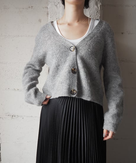 GANNI Vneck Short Cardigan LGR