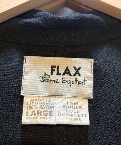 FLAX by Jeanne Engelhart Open Collar Rayon Short Sleeve Shirt DNV