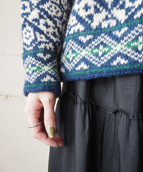 L.L.Bean Nordic Knit Cardigan WHBL