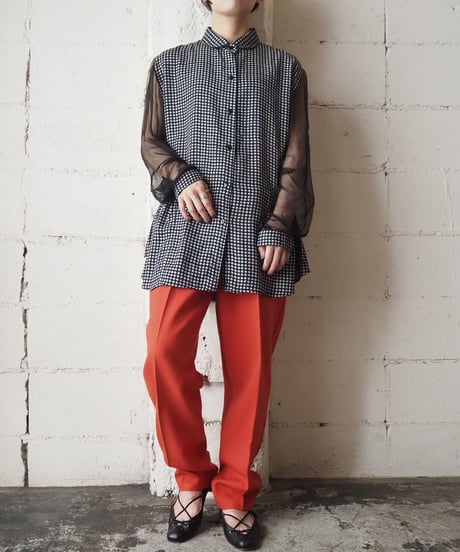 Seethrough Sleeve Pattern Blouse