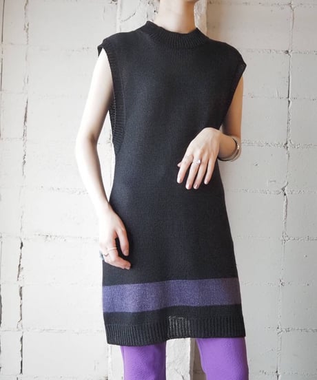 Calvin Klein Linen Knit Vest BK PUR