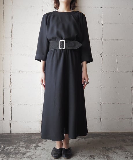 Tuck Shoulder Dress BK
