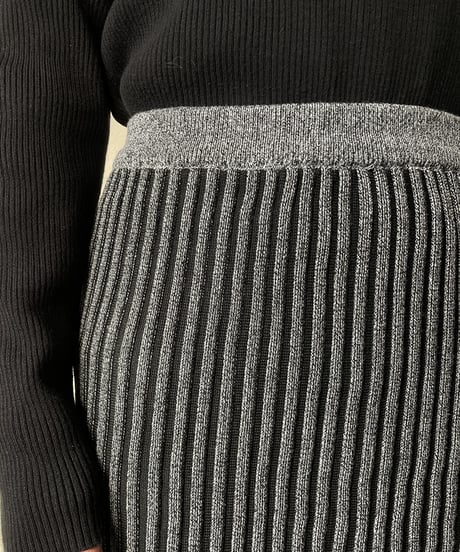 Bicolor Knit  Mermaid Skirt BKGR