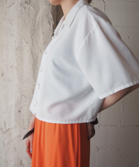 Open Collar Short China Shirt WH