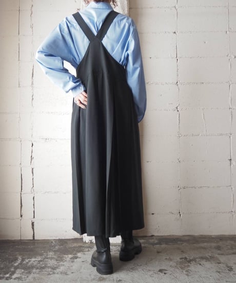 Belted Tuck Jumper Skirt BK