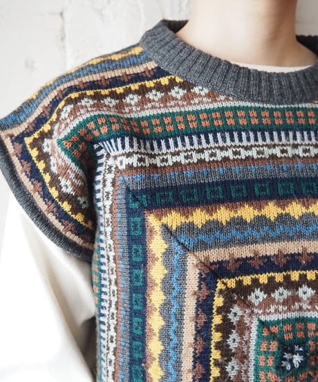Pattern Knit Vest GRGNYE
