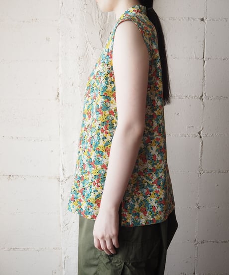 1970's Stand Collar Flower Shirt