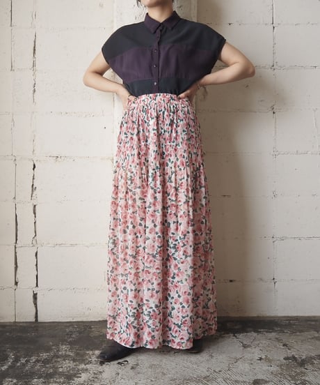 Flower Pattern Sheer Skirt PI