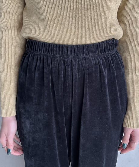 Velour Easy Straight Pants BK