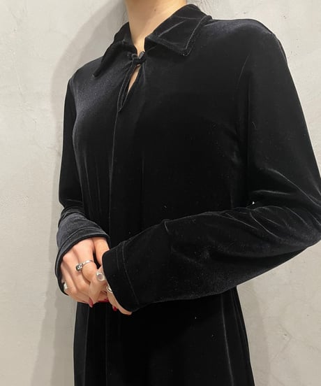 Peekaboo Design Velour Dress BK