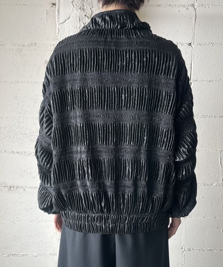 Shirring Design Blouson Jacket BK