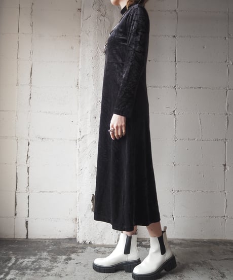 Mock Neck Velour Dress BK