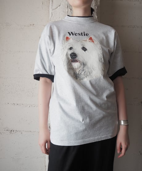 Westie Bicolor Dog Print Tee LGRBK