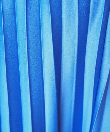 Pleated Satin Long Flare BL
