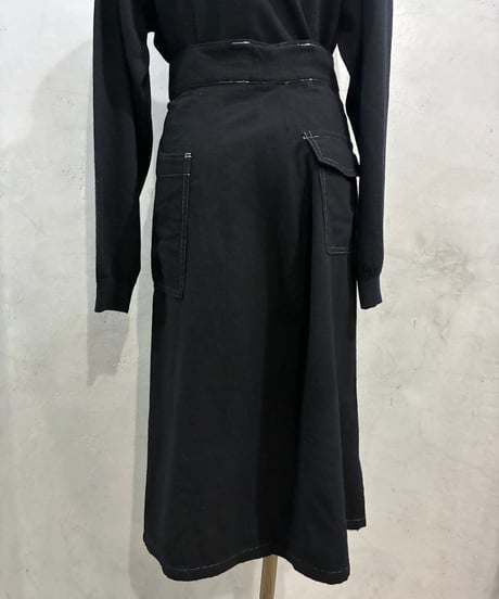 Y's Deformation Wool Skirt BK