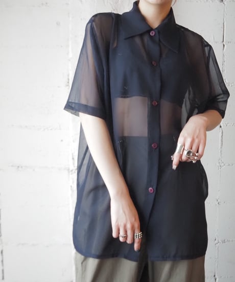 Short Sleeve Sheer Shirt NV
