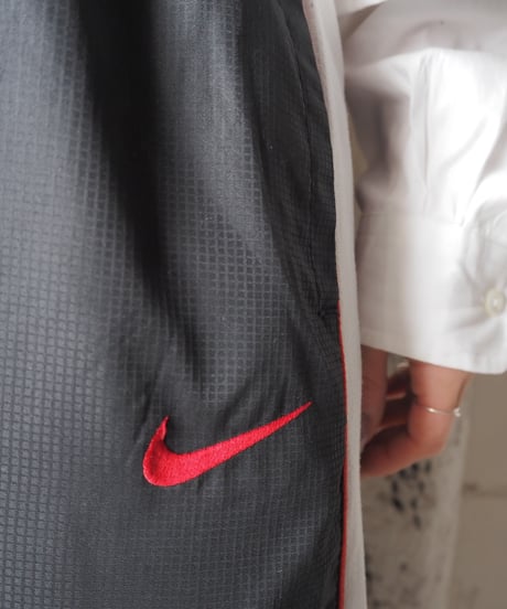 NIKE Side Mesh Nylon Pants BK WH RE