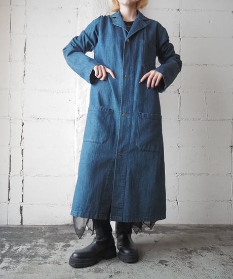 1990s USA Denim Chester Coat BL