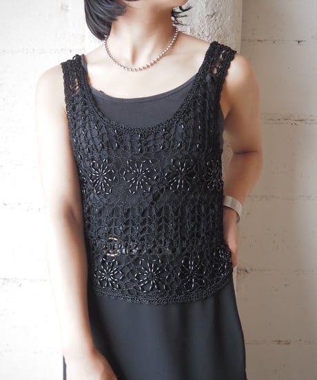 Beads Crochet Tank Top BK