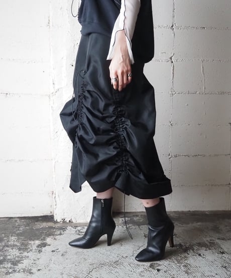 Remake Drawstring Design Skirt BK