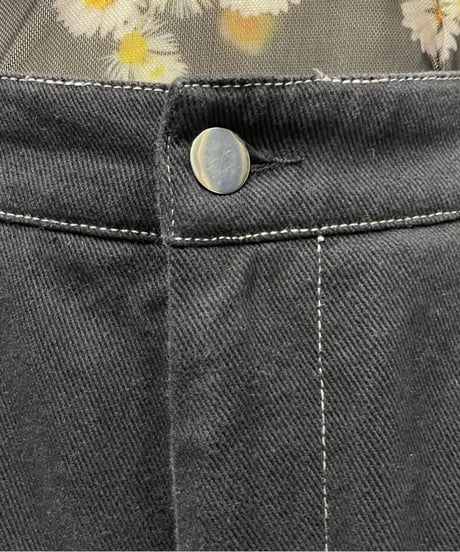 White Stitch Wide Denim Cargopants BKWH