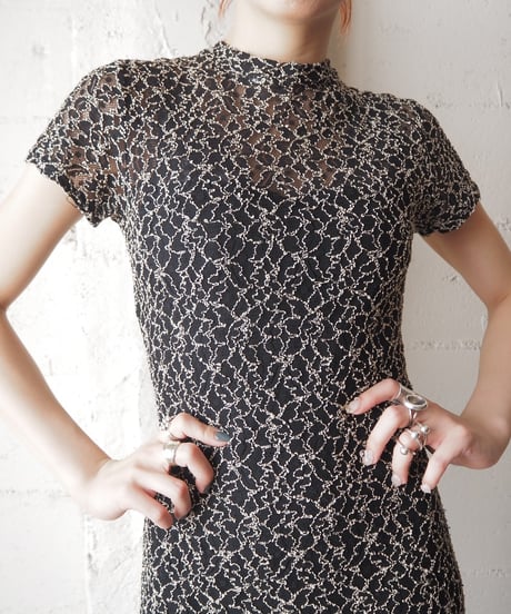 Flower Pattern Lace Dress BKBE