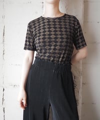 Argyle Pattern Short Sleeve Cutsewn BKBR