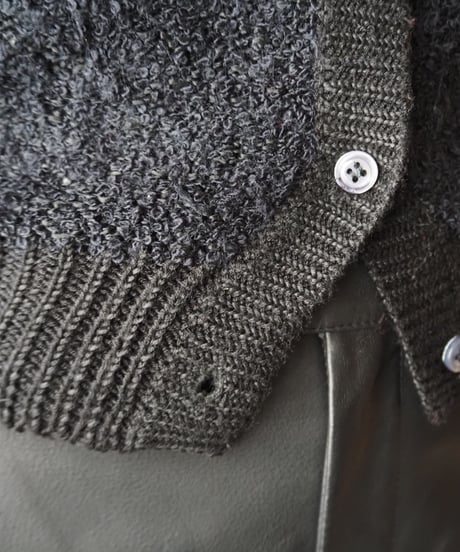 Crew Neck Knit Cardigan BK