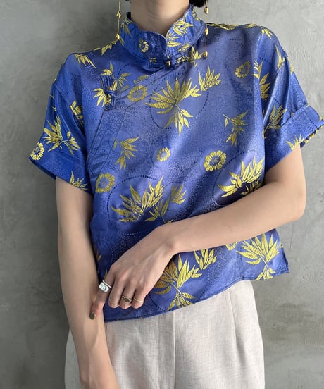 Botanic Pattern Short Length China Blouse BLGO