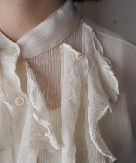 LAUREN Frill Sheer Silk Shirt IV