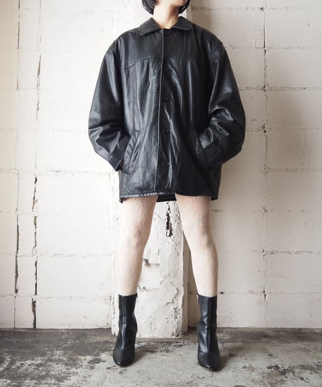 Leather Coverall Jacket BK