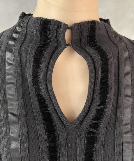Velour × Tape Peekaboo Knit BK