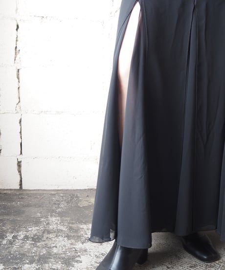 Seethrough Design Hem Skirt BK